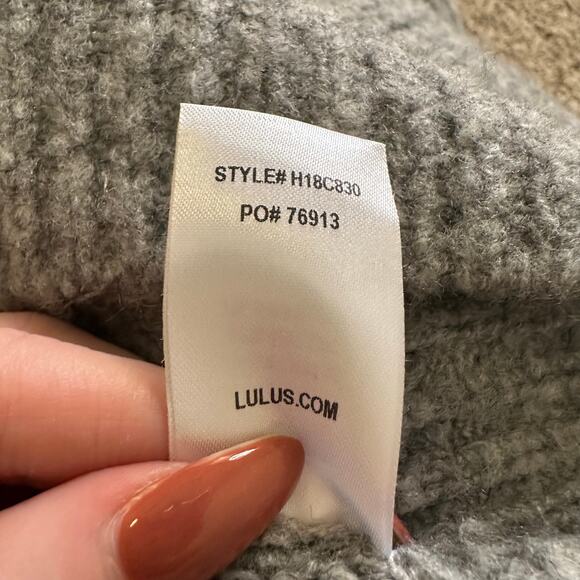 Lulus gray knit oversize turtleneck sweater size S - Picture 7 of 7